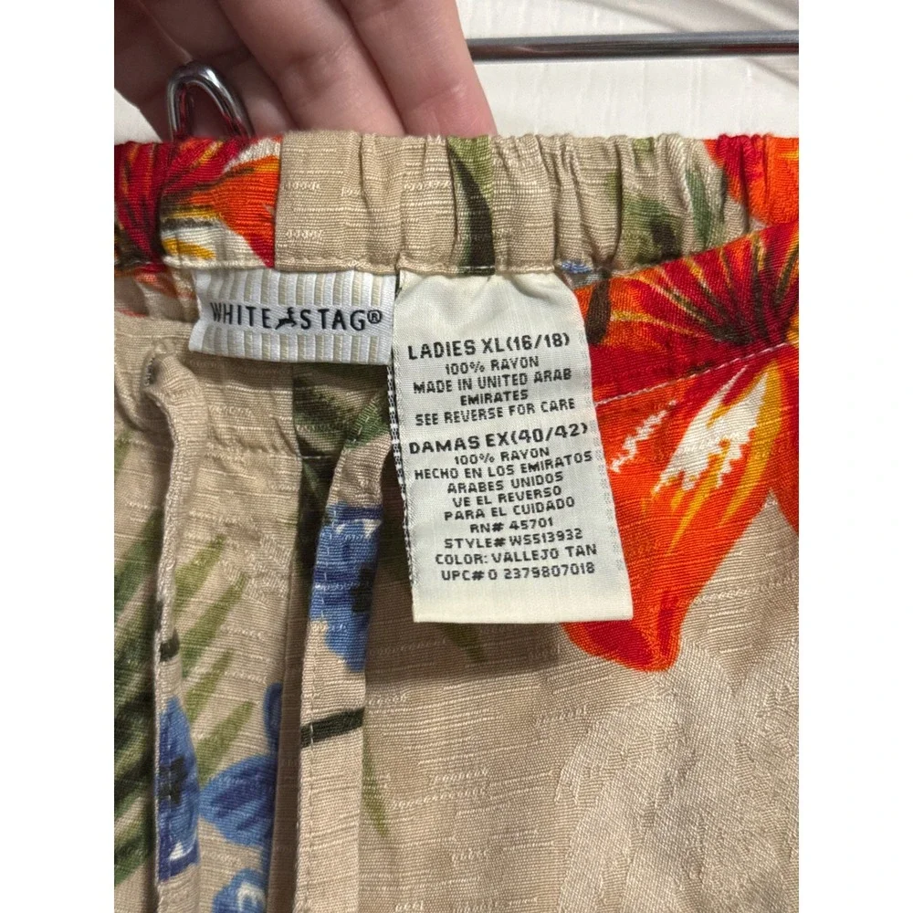 Y2K Matching Tropical Floral Pant Set Hawaiian Summer Retro Vacation Coastal - Picture 8 of 8